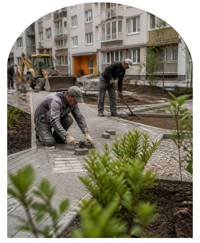 Благоустройство двора многоквартирного дома в Тынде